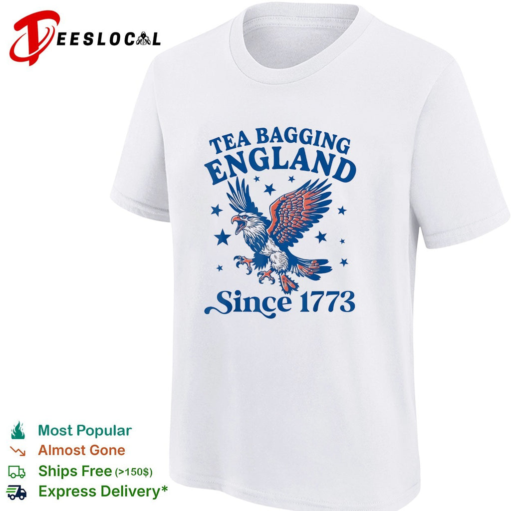Tea bagging England since 1773 bald eagle stars shirt