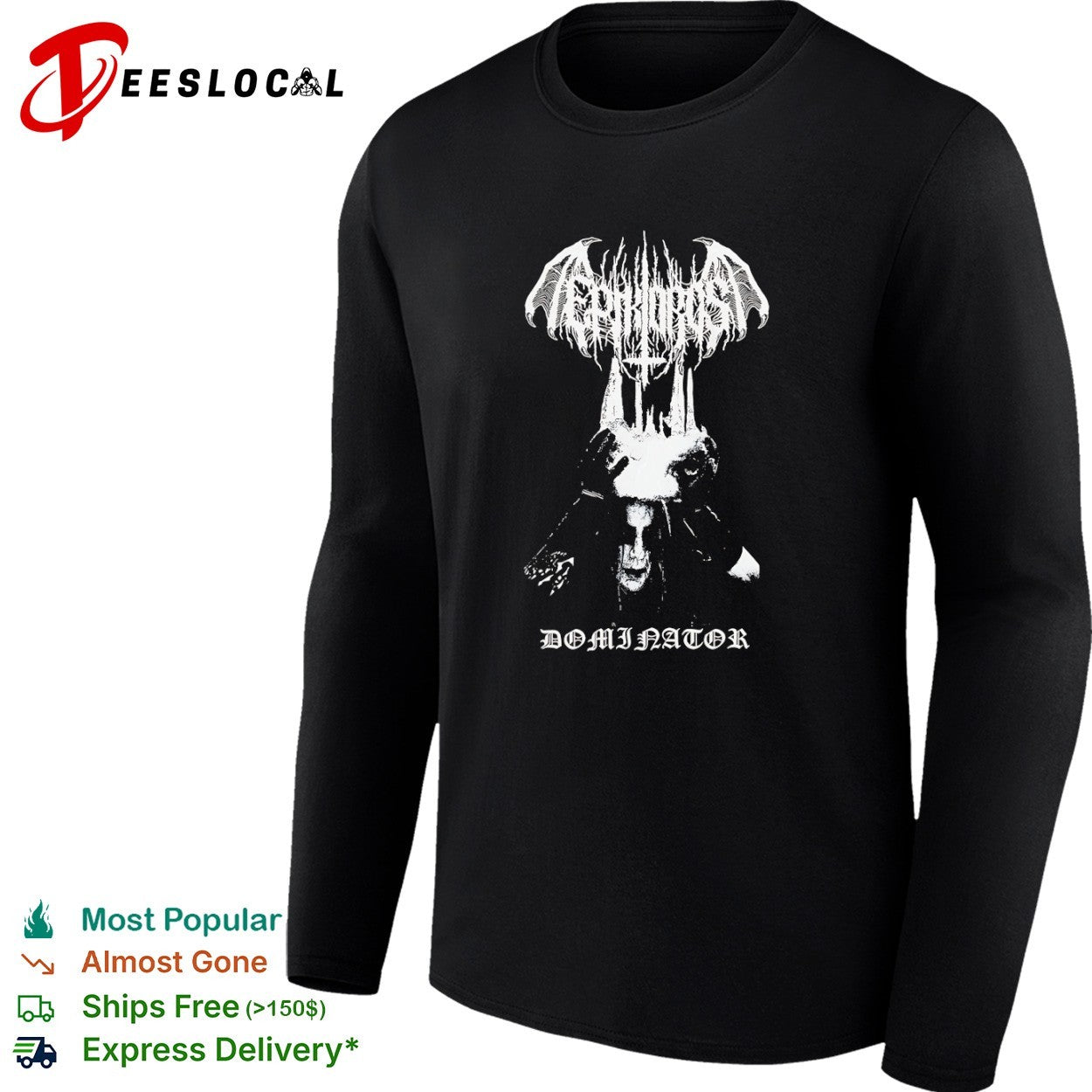 Tephroast Dominator black metal corpse paint skull crown shirt