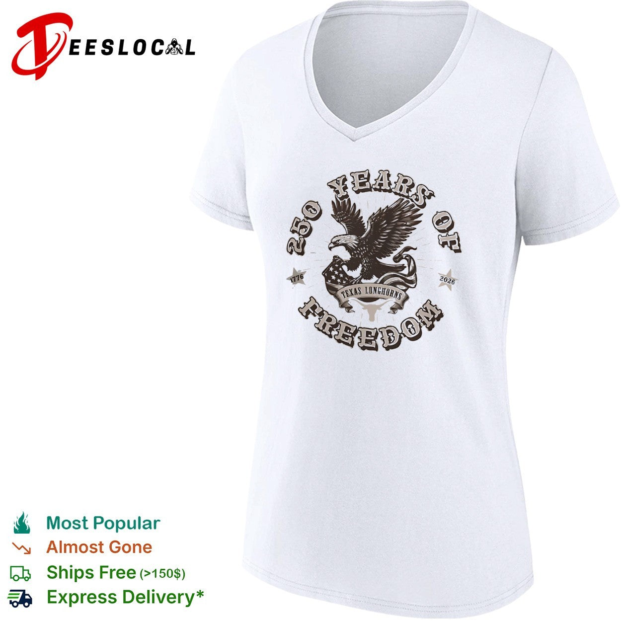 Texas Longhorns Americana 250 Years Of Freedom shirt