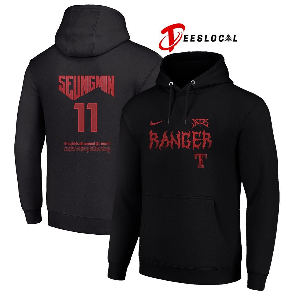 Texas Rangers x Stray Kids Seung Min all around the world Dominate world tour name and number shirt