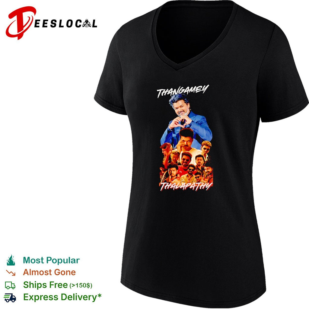 Thangamey Thalapathy Vijay multi expression movie portrait collage shirt