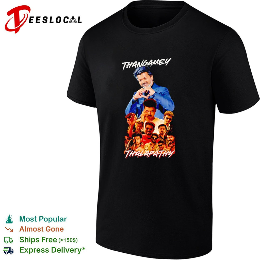 Thangamey Thalapathy Vijay multi expression movie portrait collage shirt