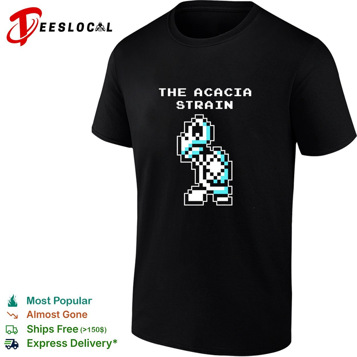 The Acacia Strain 8 bit pixel art robot shirt