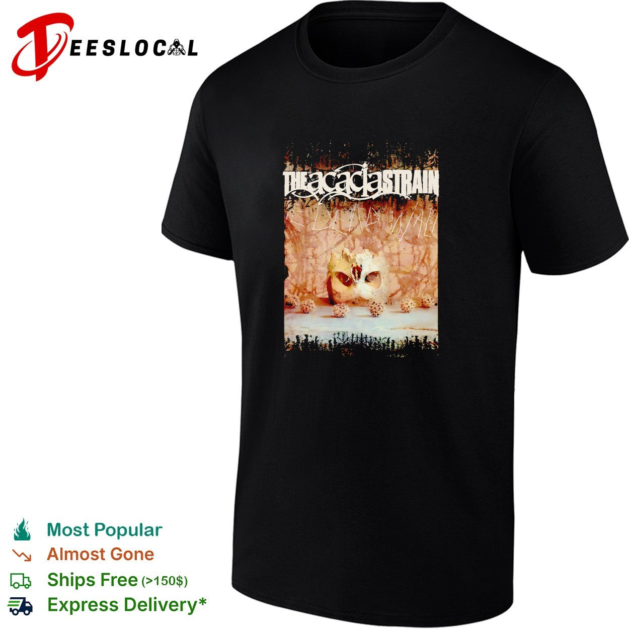 The Acacia Strain skull virus spikes dead wall shirt