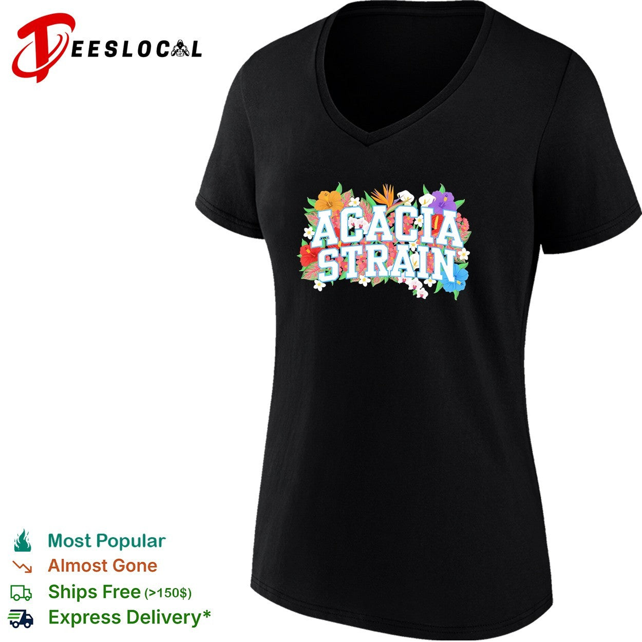 The Acacia Strain tropical flowers logo shirt