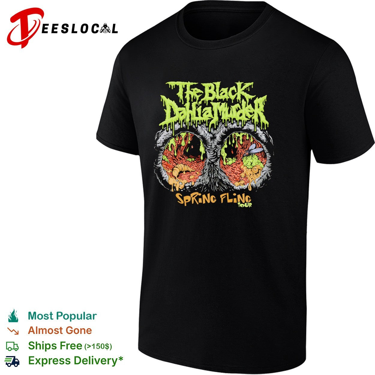 The Black Dahlia Murder Spring Fling Tour melting eye monster shirt