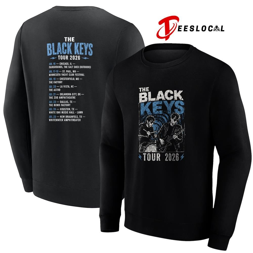The Black Keys tour dates schedule graphic shirt