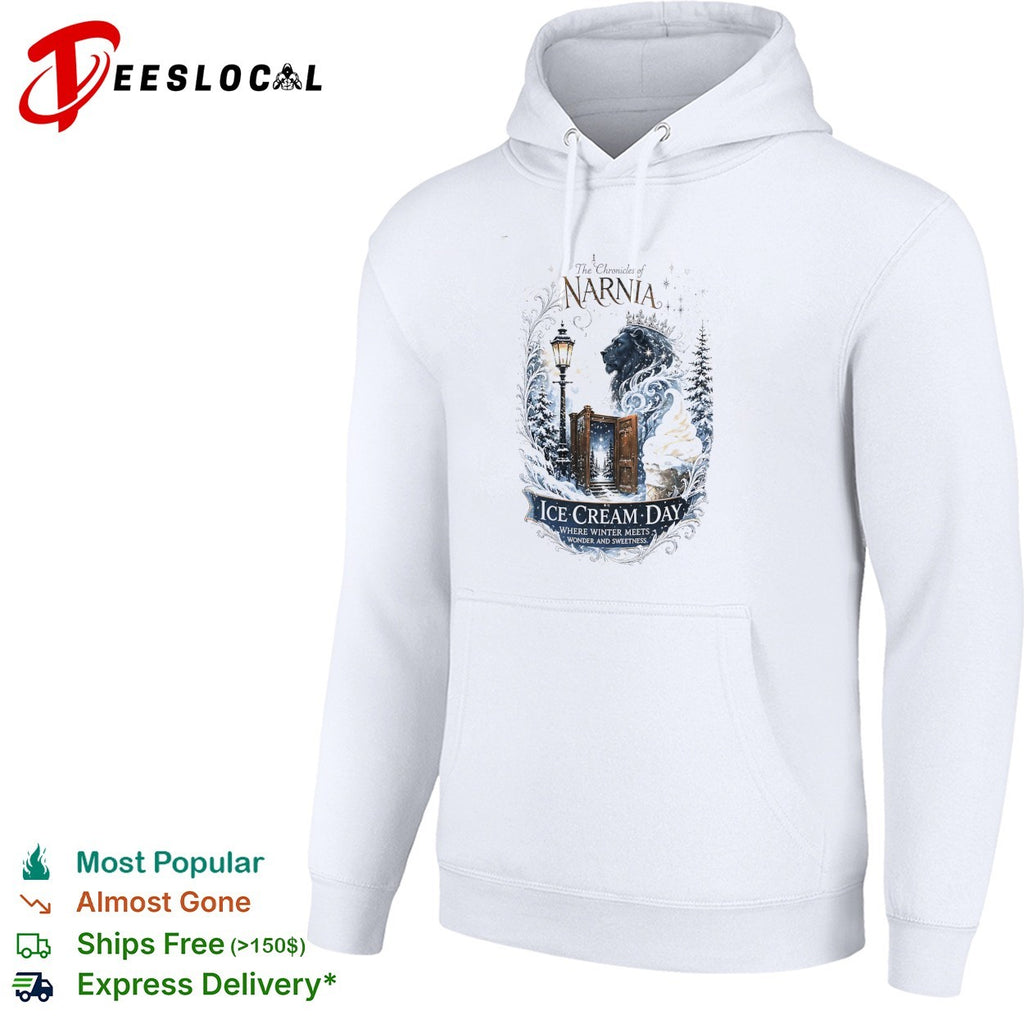 The Chronicles of Narnia ice cream day where winter meets wonder and sweetness Aslan wardrobe shirt