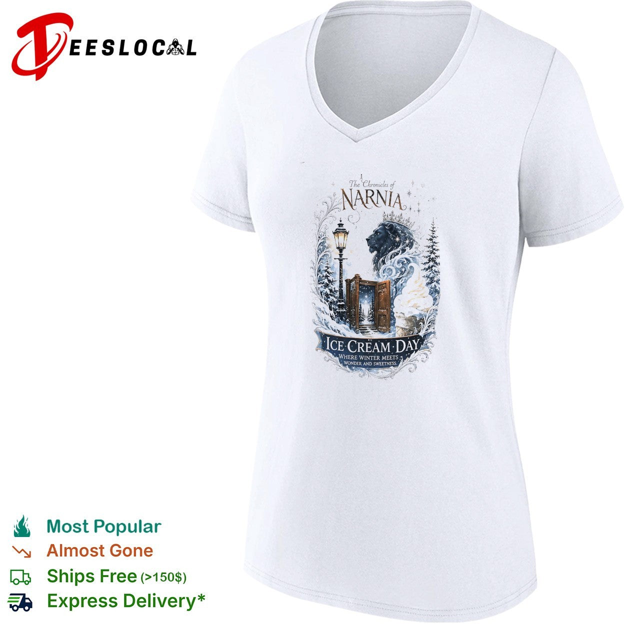 The Chronicles of Narnia ice cream day where winter meets wonder and sweetness Aslan wardrobe shirt