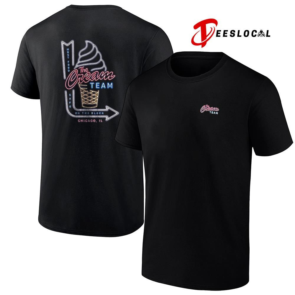 The Cream team most food safe on the block neon graphic shirt