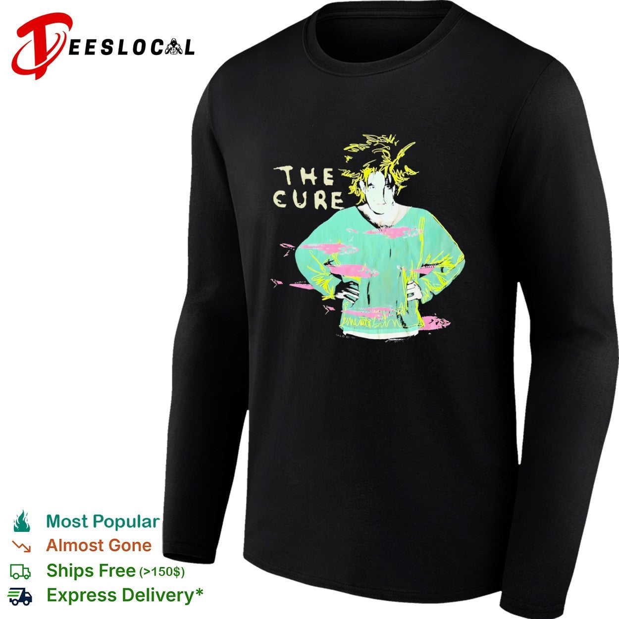 The Cure Robert Smith 1989 Fish Band Tour Rock shirt