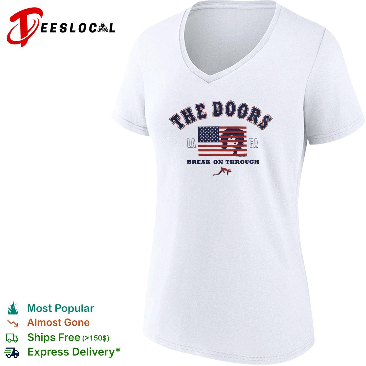 The Doors LA CA break on through flag shirt