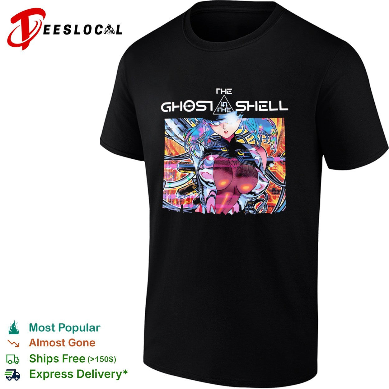 The Ghost in the Shell Major Motoko Kusanagi Cyberpunk Anime shirt