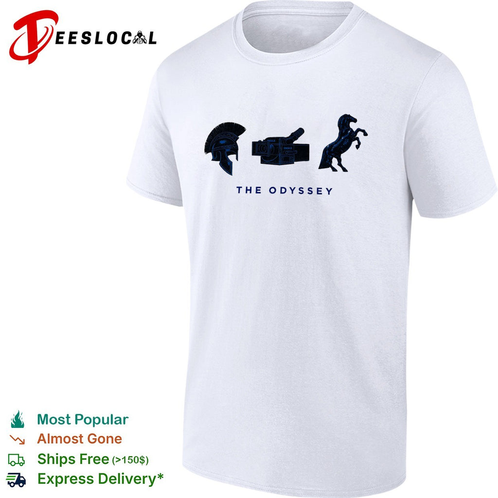 The Odyssey IMAX camera spartan helmet horse shirt
