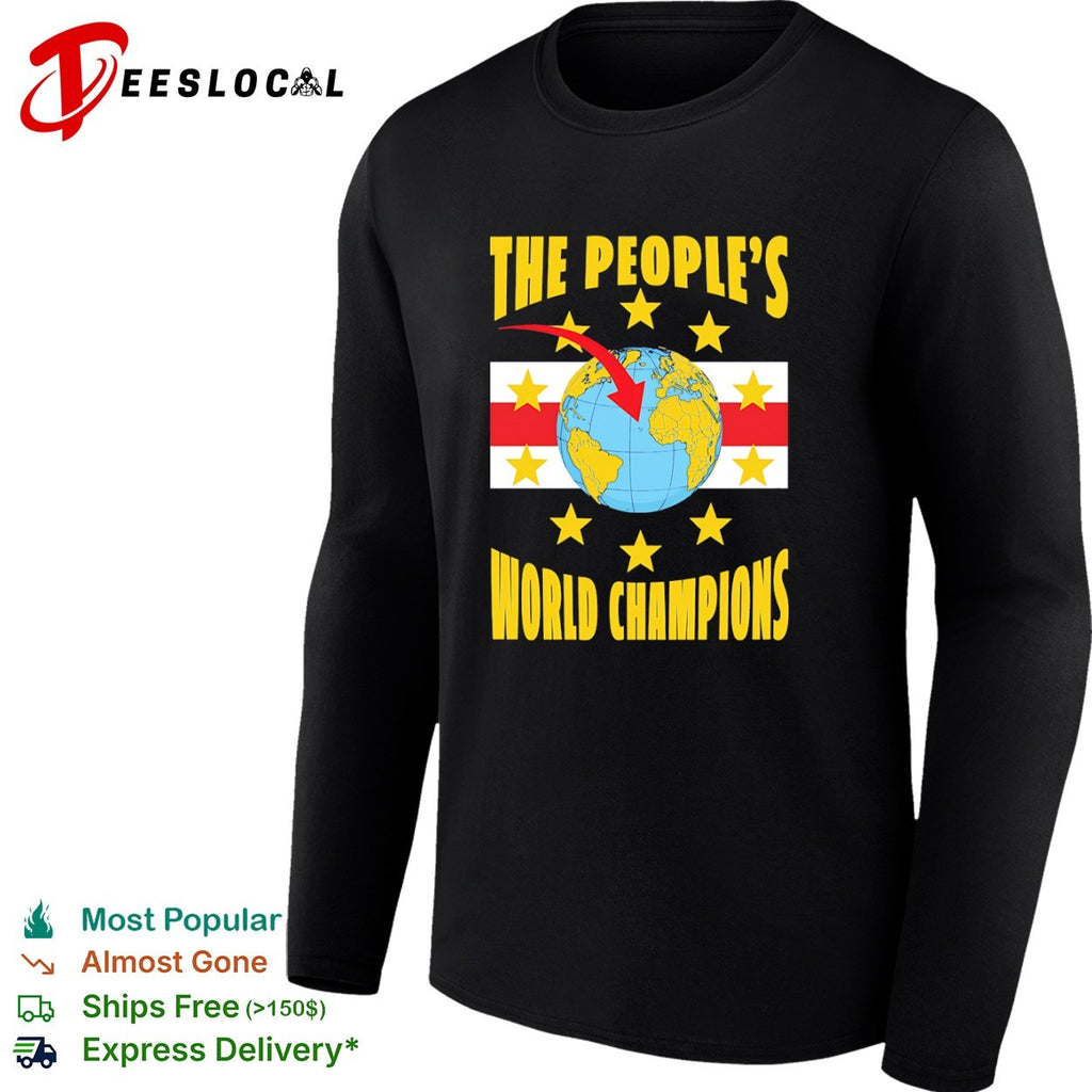 The People’s World Champions Canary Islands Flag Earth Globe Print Casual shirt