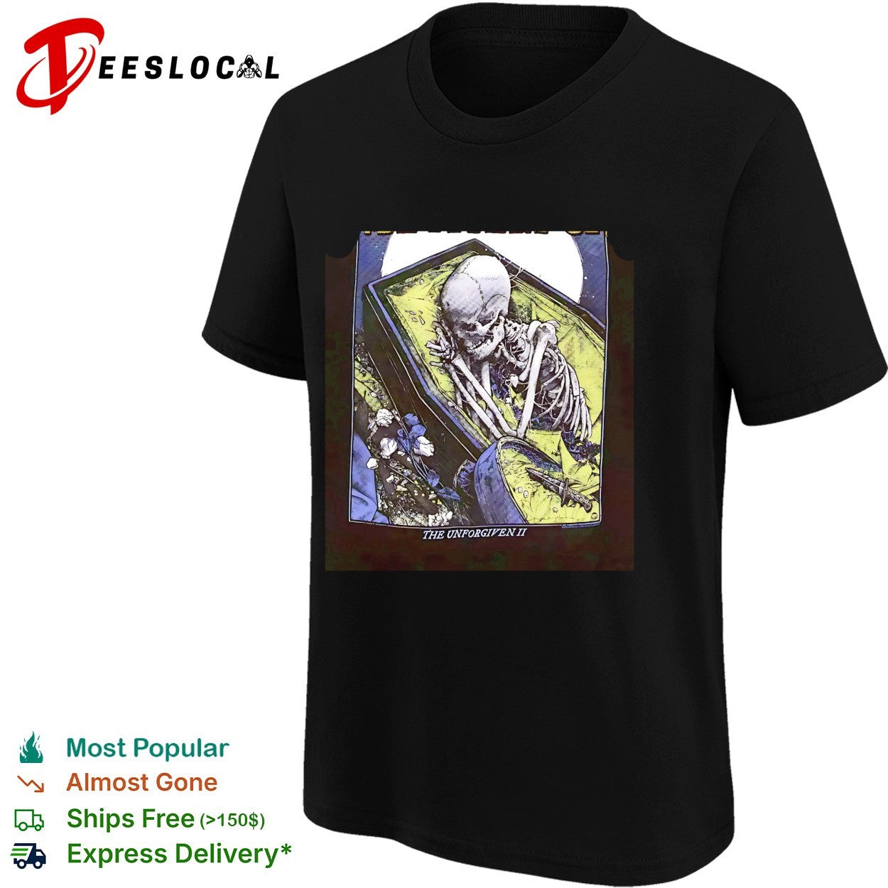 The Unforgiven II skeleton coffin shirt