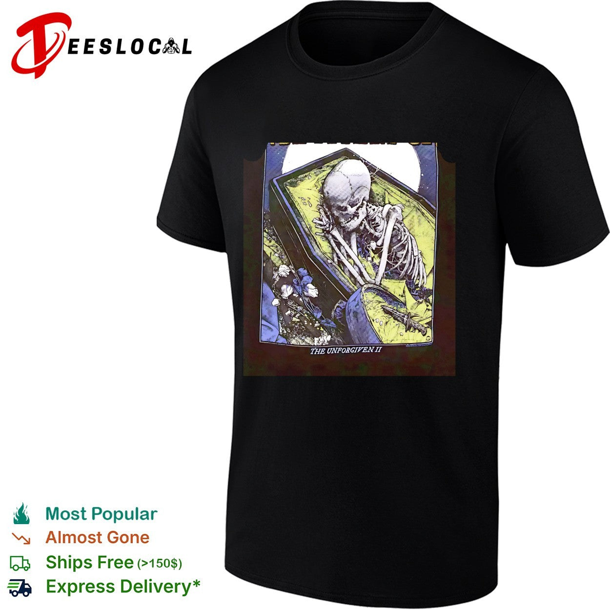 The Unforgiven II skeleton coffin shirt
