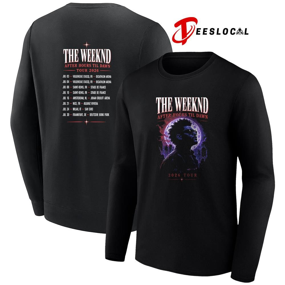 The Weeknd After Hours Til Dawn tour dates schedule graphic shirt