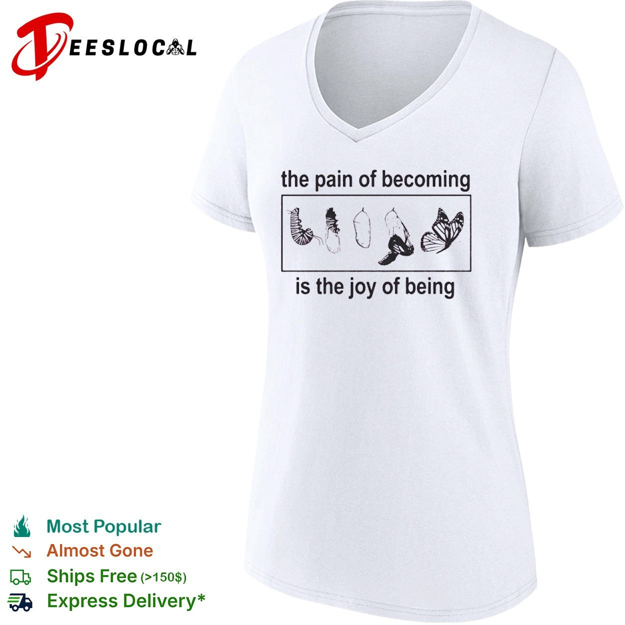 The pain of becoming is the joy of being Butterfly shirt