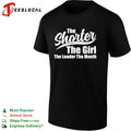 The shorter girl louder mouth shirt