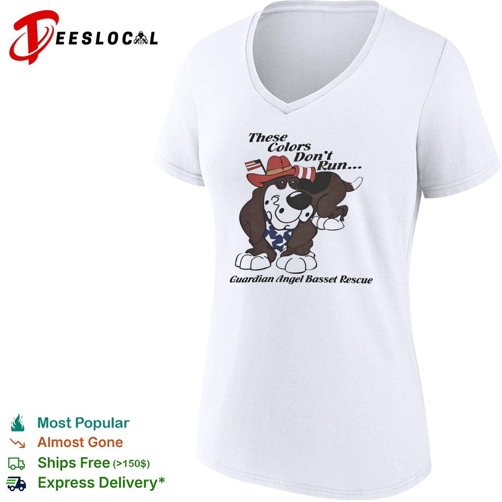 These Colors Dont Run Guardian Angel Basset Rescue Patriotic Dog Breed shirt