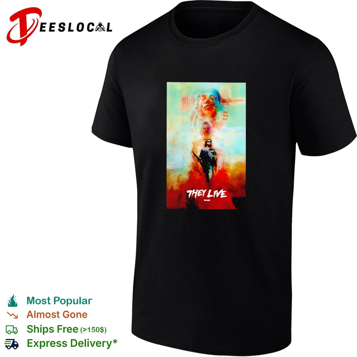 They Live John Nada Movie Poster Surreal Sci Fi Film shirt