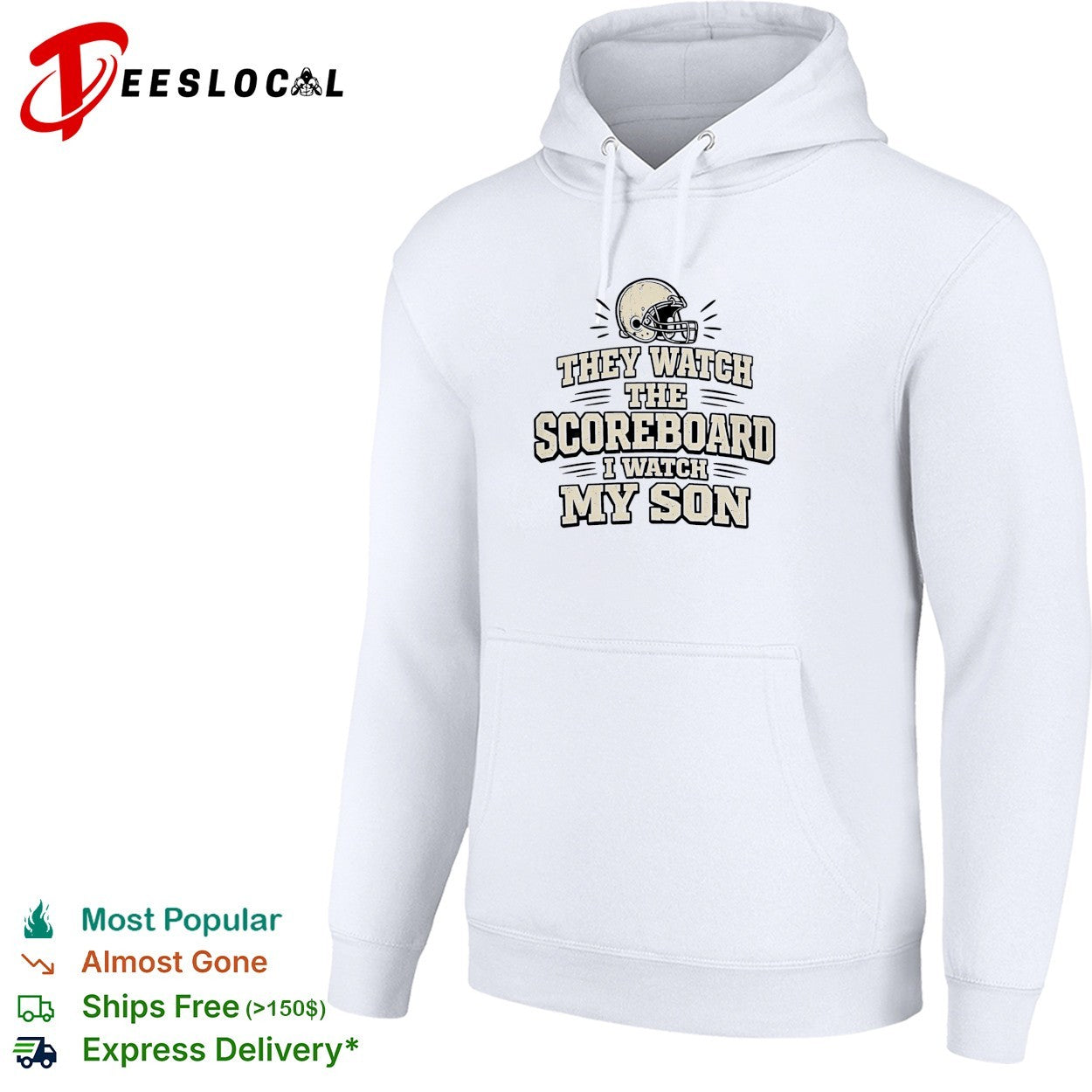 They watch the scoreboard I watch my son football helmet shirt