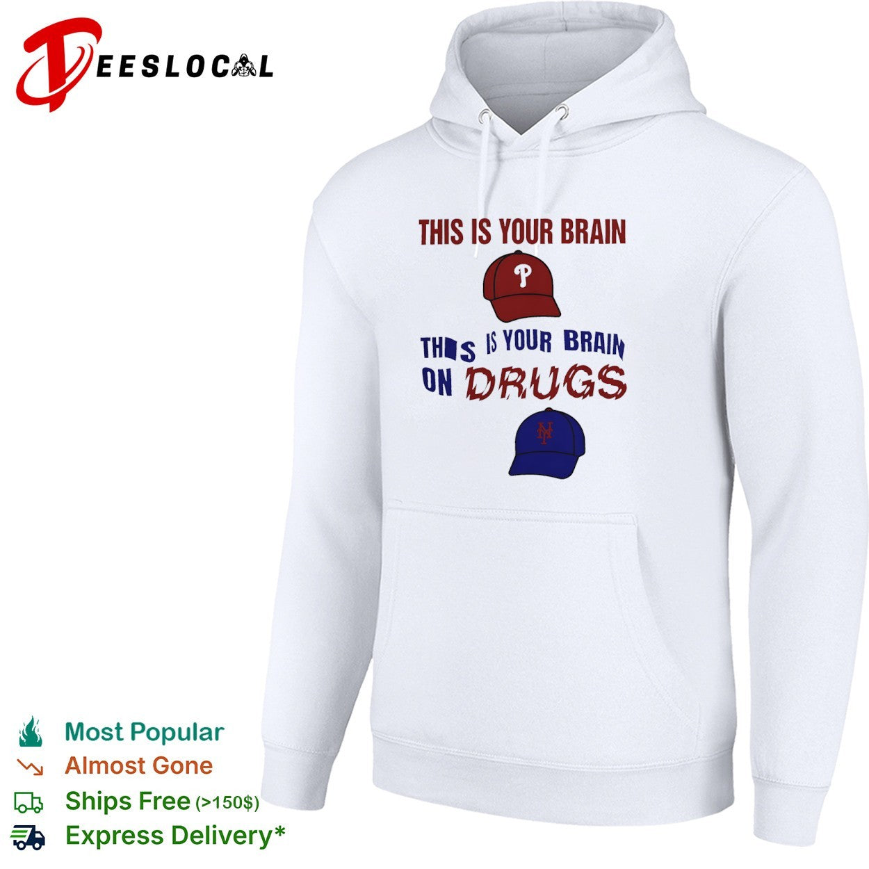 This is your brain this is your brain on drugs Philadelphia Phillies and New York Mets shirt