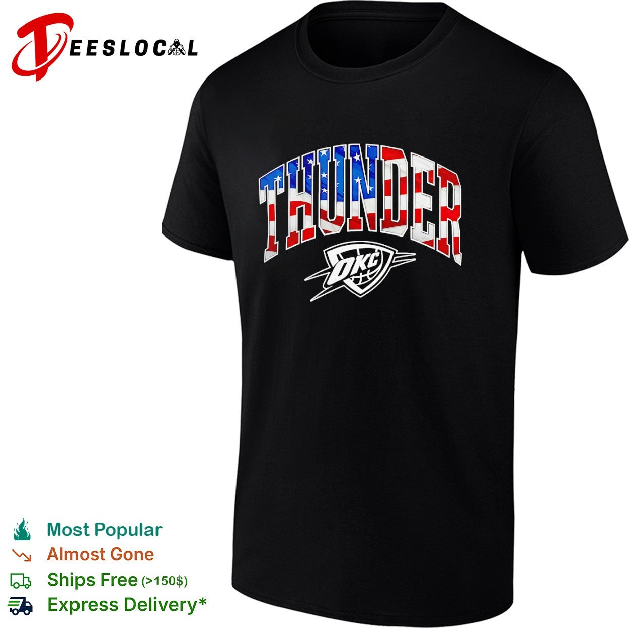Thunder Oklahoma City Thunder NBA Basketball American Flag shirt