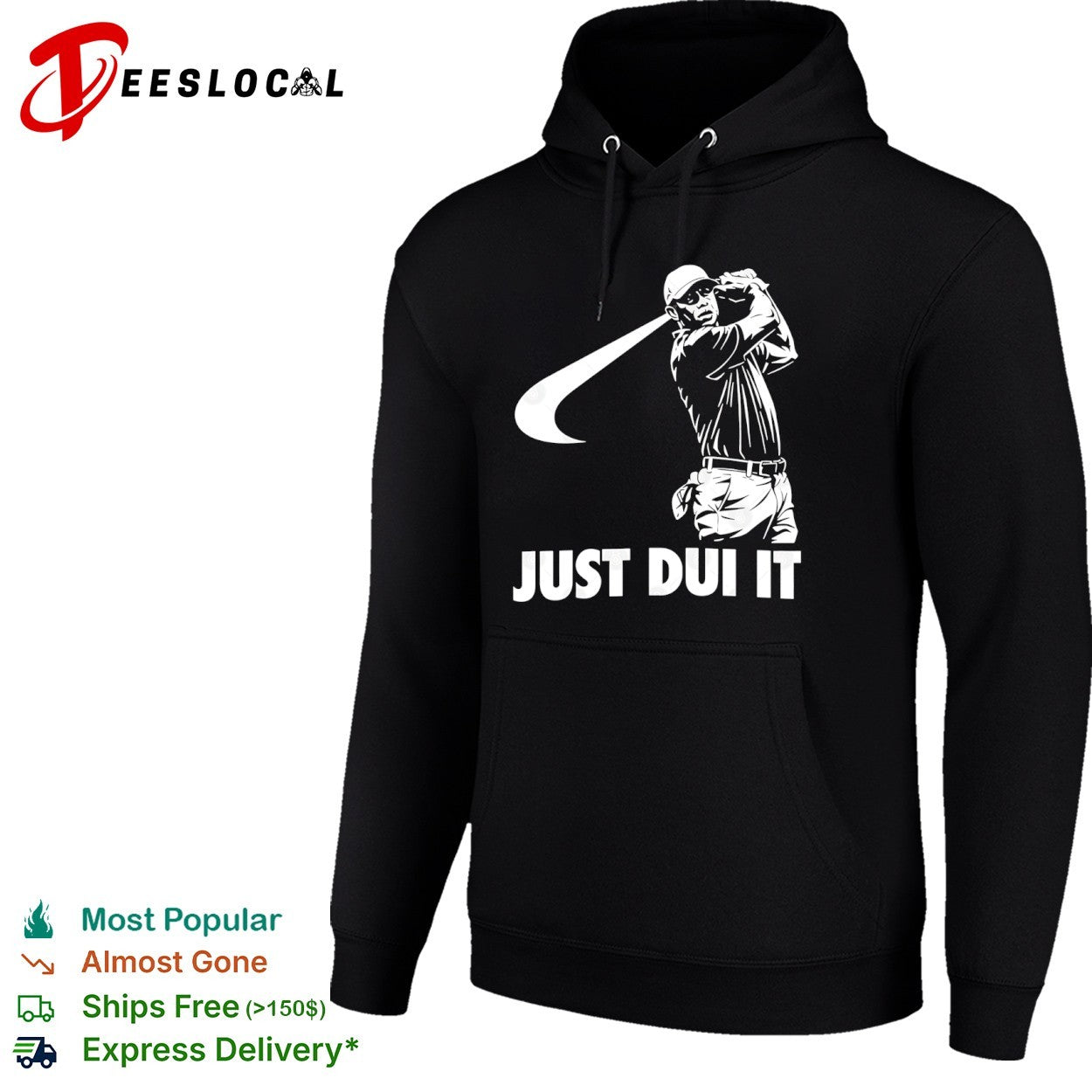 Tiger Woods PGA Tour Golf Just Dui It parody shirt