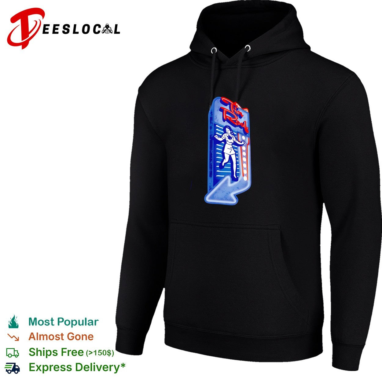 Tin Roof neon sign dancing woman bar shirt