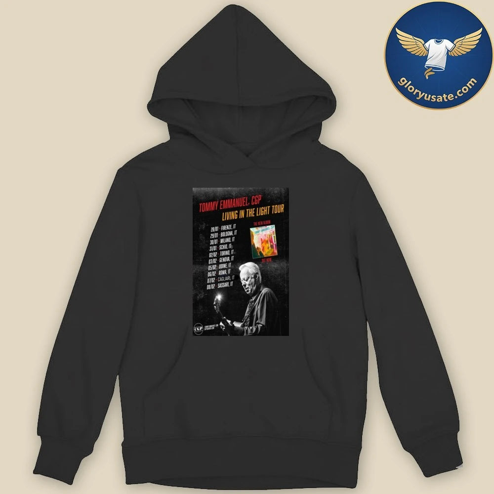 Tommy Emmanuel CGP Living in The Light Tour 2026 Poster Shirt