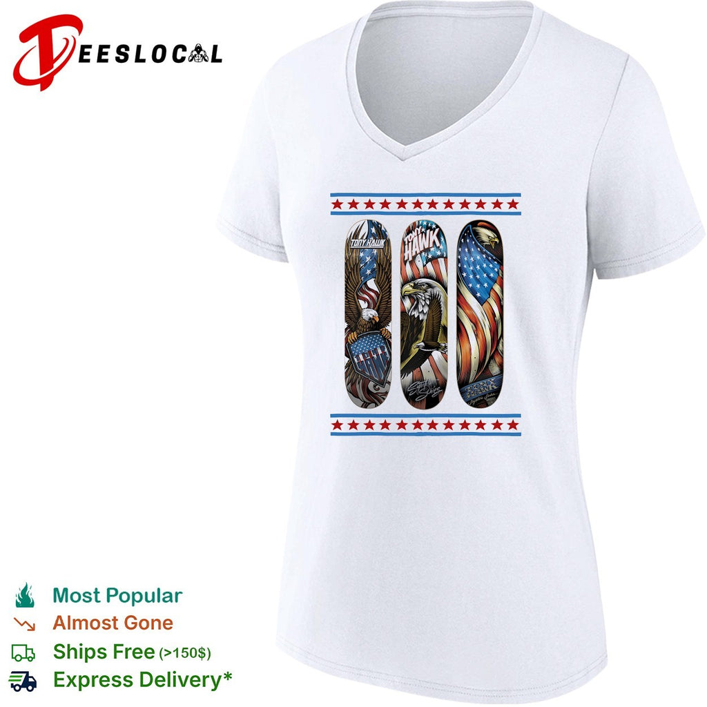 Tony Hawk signature series skateboard eagle American flag shirt