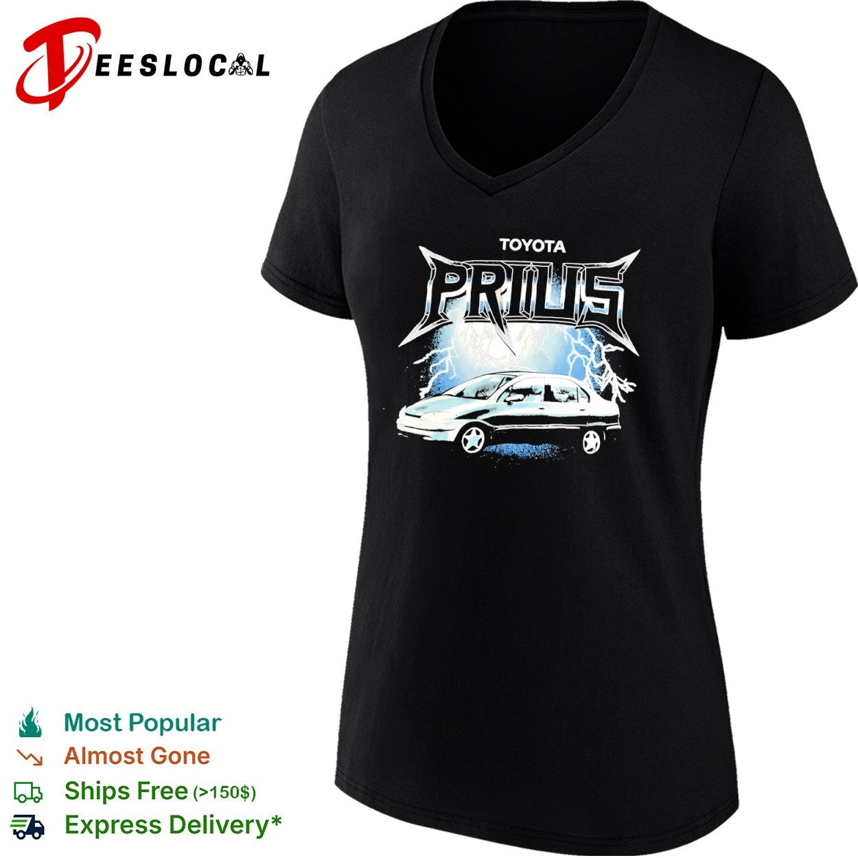 Toyota Prius heavy metal lightning car graphic shirt