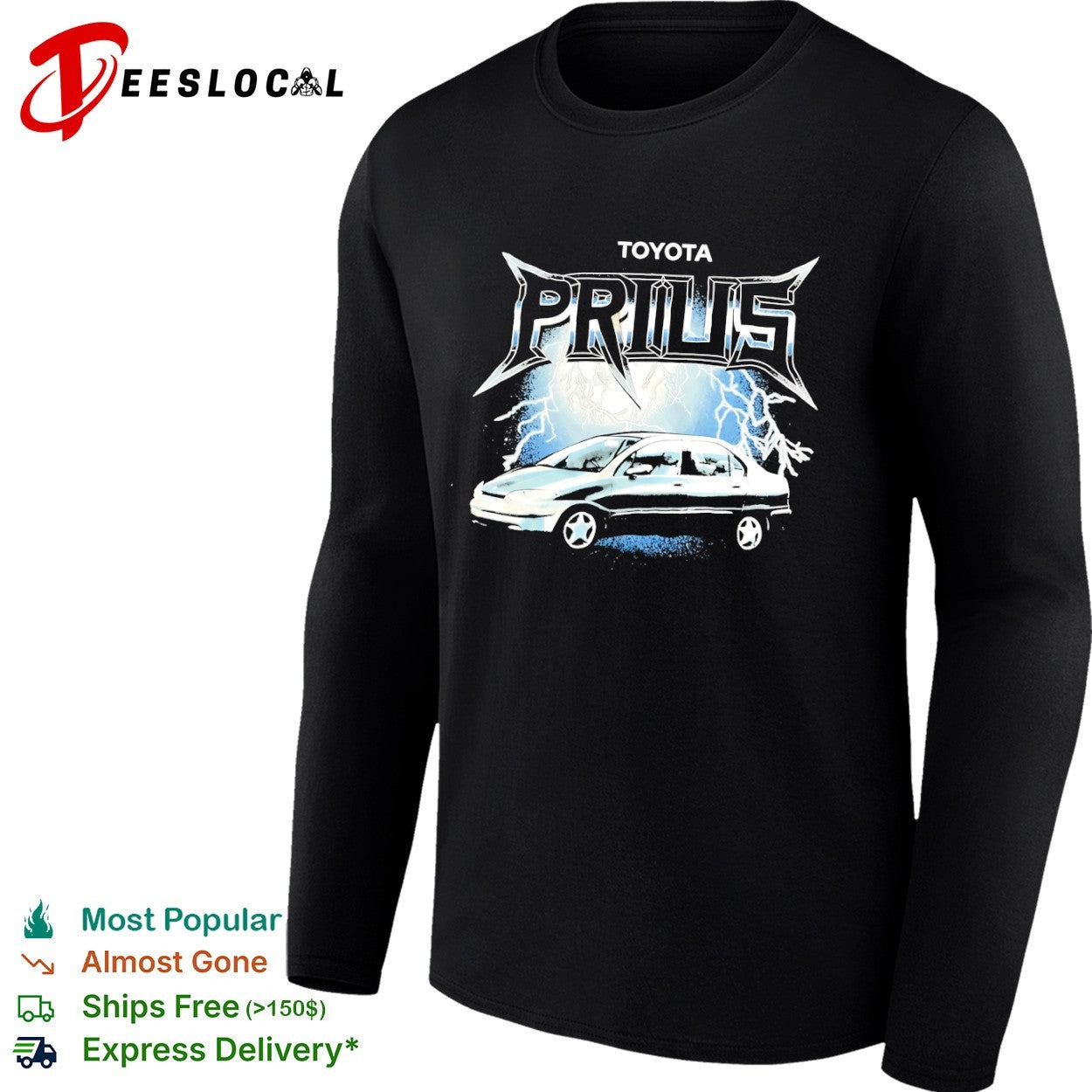 Toyota Prius heavy metal lightning car graphic shirt