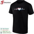 Transgender pride flag heart heartbeat line shirt