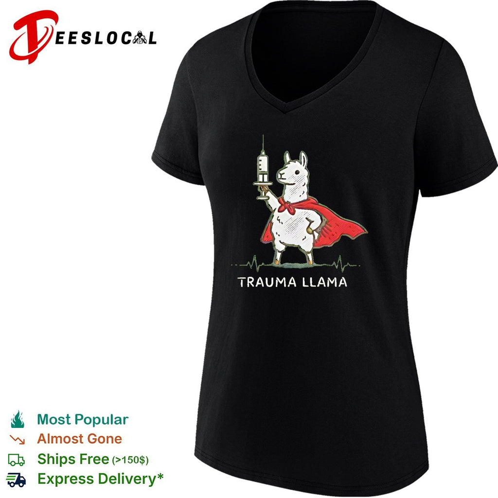 Trauma llama superhero holding syringe medical nurse shirt