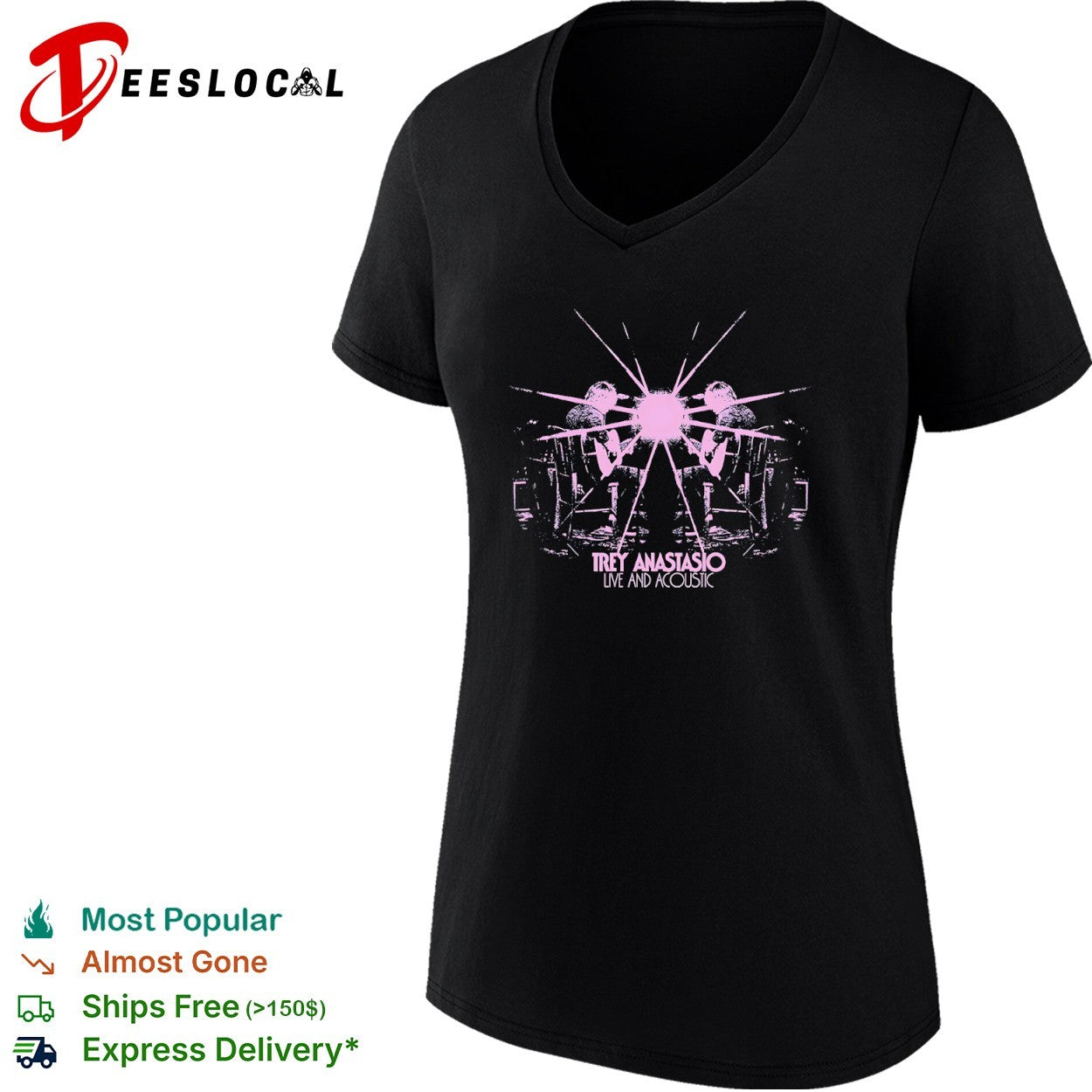 Trey Anastasio live and acoustic guitarist shirt