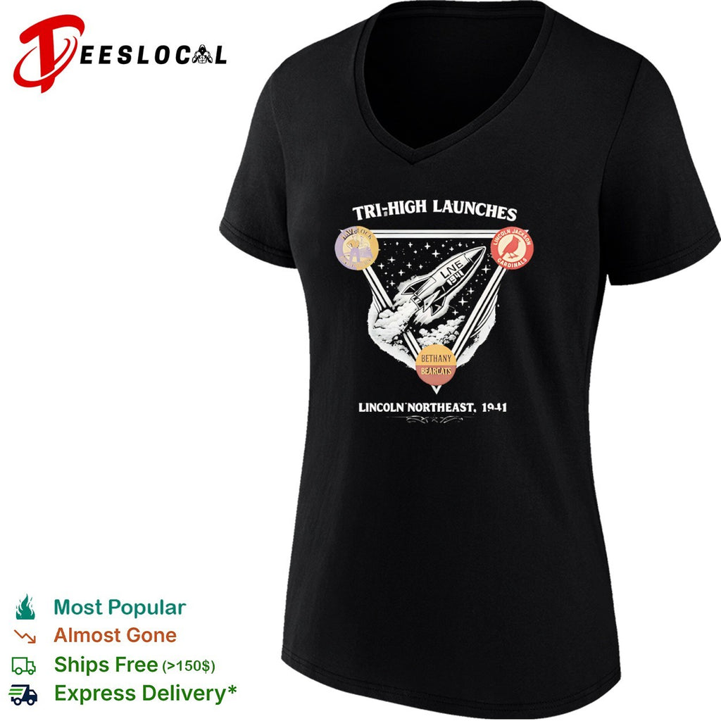 Tri High Launches Havelock Engineers Lincoln Jackson Cardinals Bethany Bearcats shirt