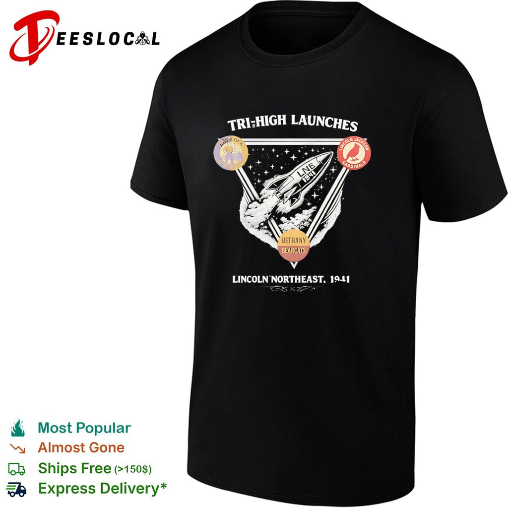 Tri High Launches Havelock Engineers Lincoln Jackson Cardinals Bethany Bearcats shirt