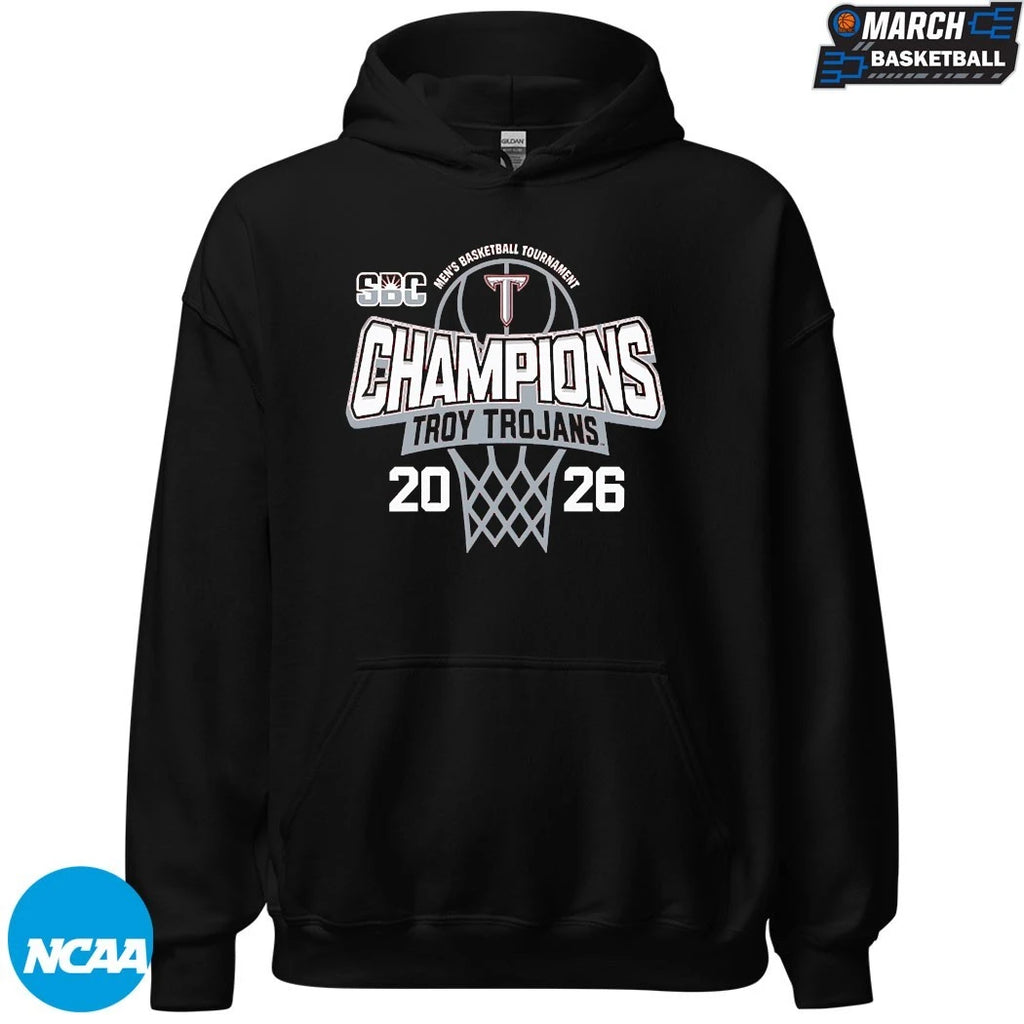 Troy Trojans University 2026 Sun Belt Men’s Basketball Tournament Champions T-Shirts
