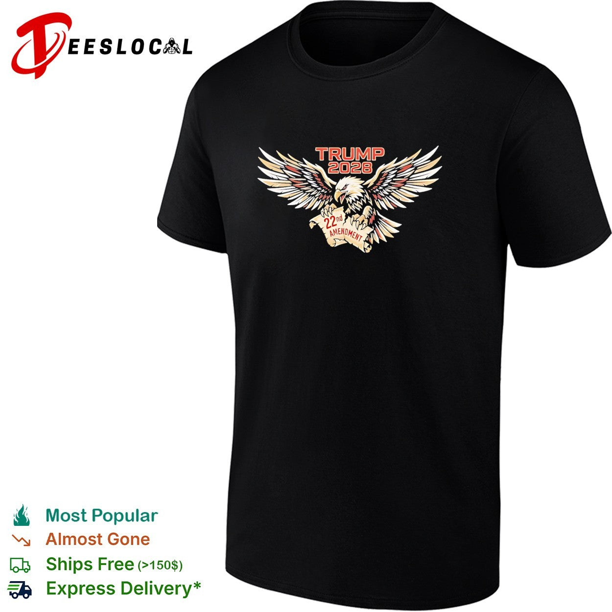 Trump 2028 22nd Amendment Eagle US Constitution shirt