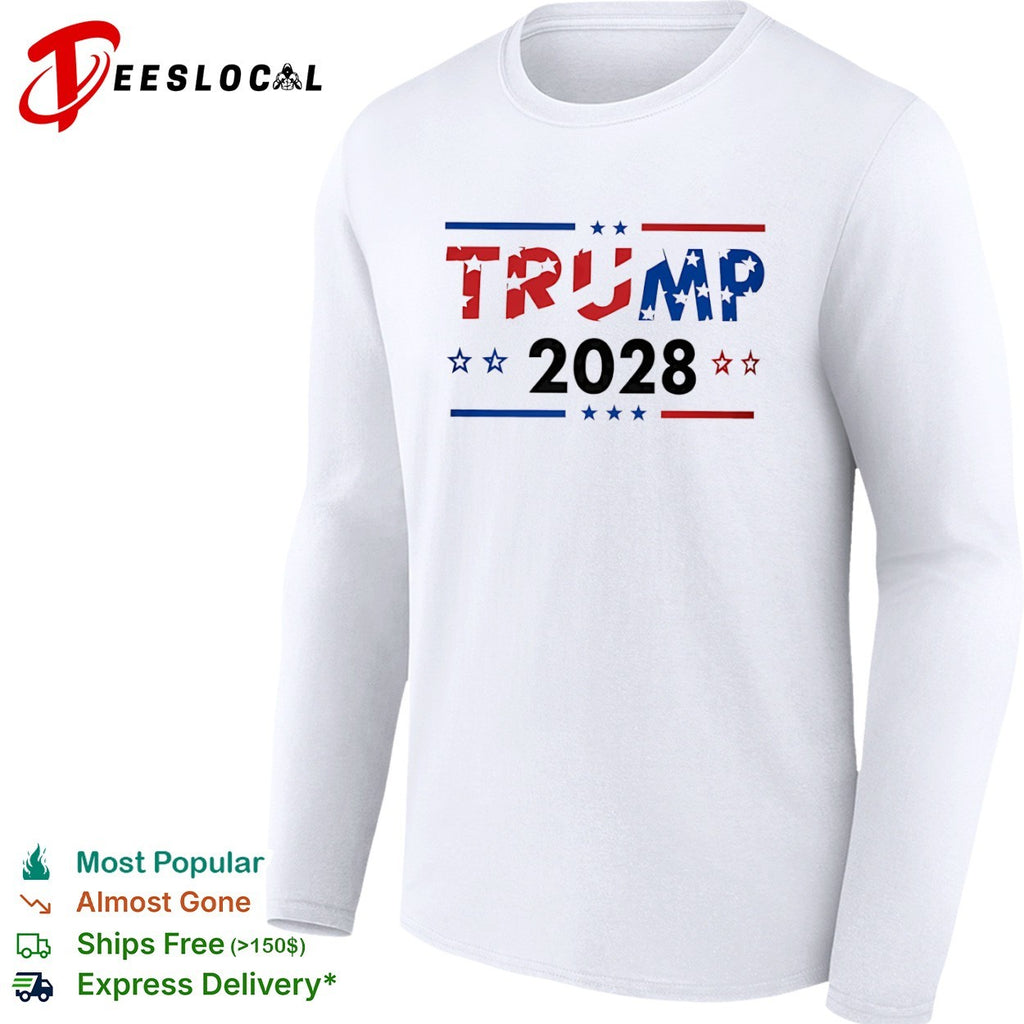 Trump 2028 patriotic stars and stripes shirt