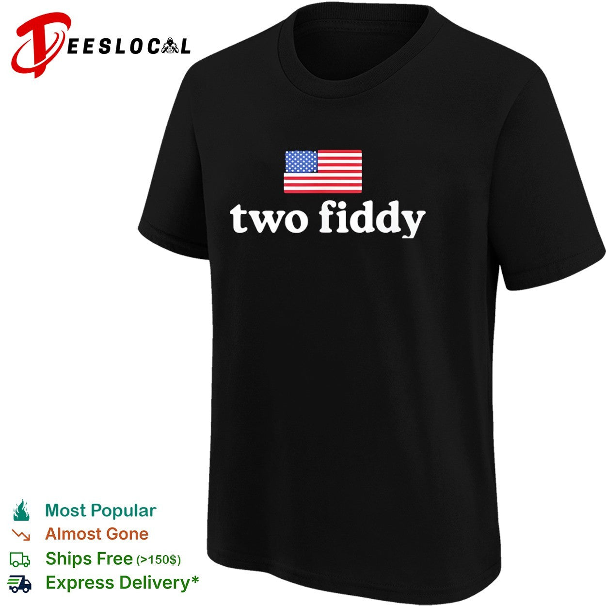 Two Fiddy USA flag Shirt
