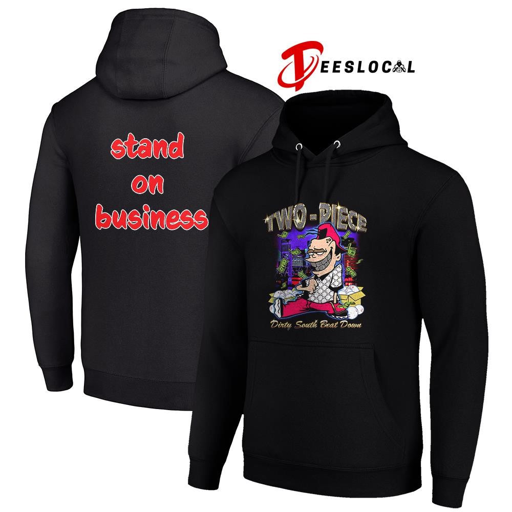Two Piece dirty south beat down stand on business caricature shirt