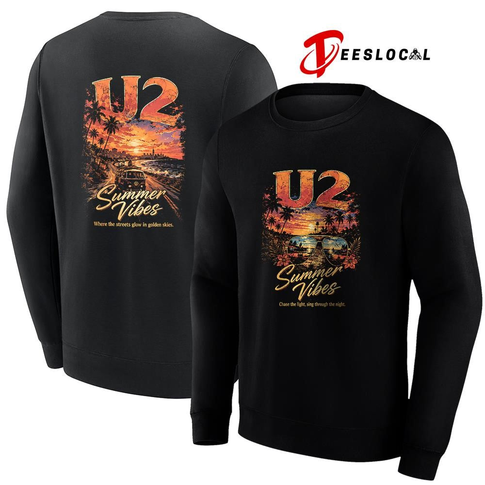 U2 summer vibes chase the light sing through the night graphic shirt