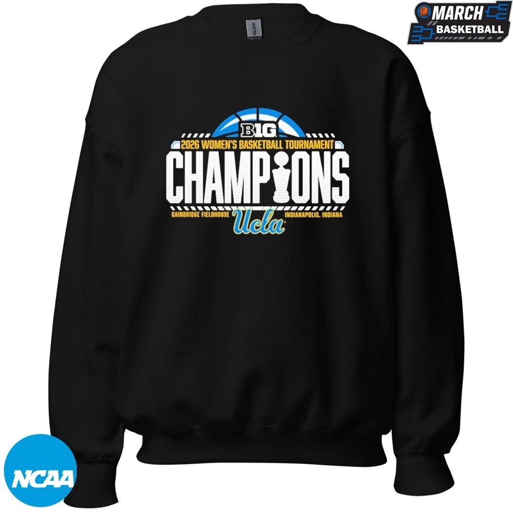 UCLA Bruins 2026 Big Ten Women’s Basketball Tournament Champions Gainbridge Fieldhouse Indianapolis T-Shirts
