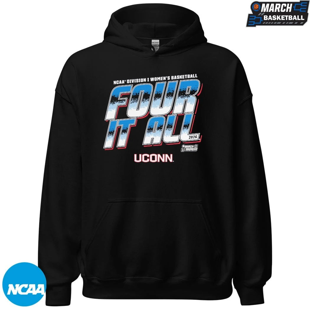 UConn Huskies 2026 NCAA I Women’s Basketball Four It All March Madness T-shirts