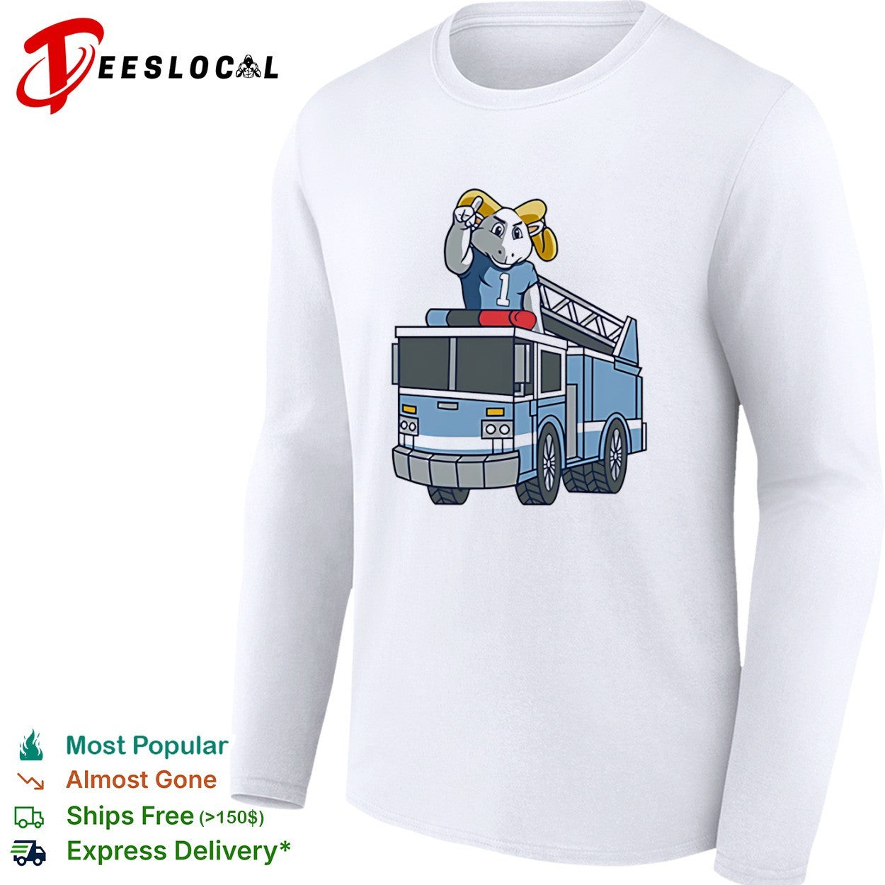UNC Tar Heels Mascot Fire Truck 1 Shirt
