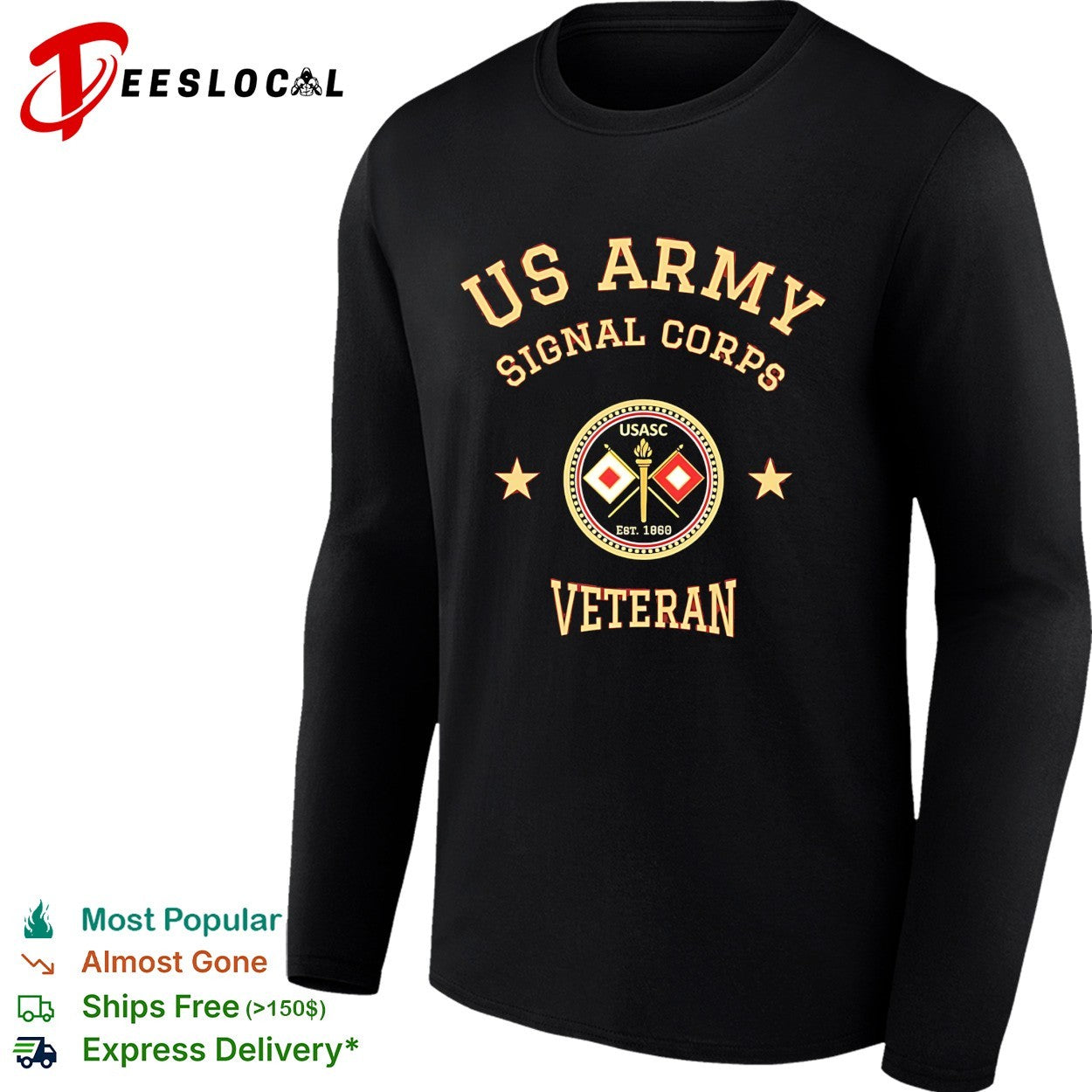 US Army Signal Corps veteran USASC est 1860 emblem shirt